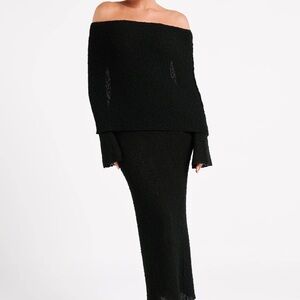Meshki Black Off-Shoulder Maxi Dress